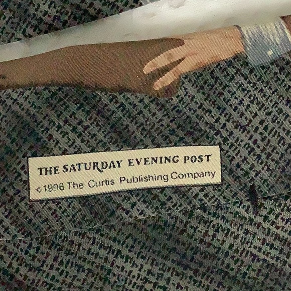 Norman Rockwell Vintage Baseball Theme Silk Neck Tie - Picture 4 of 6